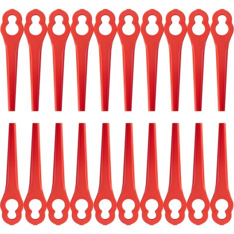 Paquete de 20 cuchillas de repuesto compatibles con desbrozadoras inalámbricas Einhell BG-CT 18 Li, RG-CT 18/1 Li, GE-CT 18 Li, GC-CT 18/24 Li, cuchillas de plástico compatibles con desbrozadoras inal