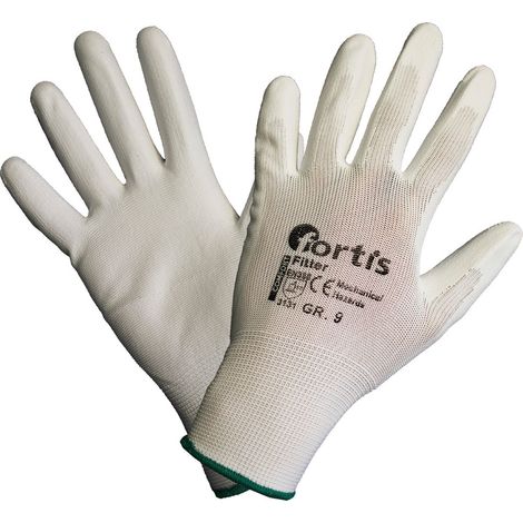 Gant en tricot avec polyuréthane à tricot fin, blanc, Taille : 10 (par 10) (1/4)