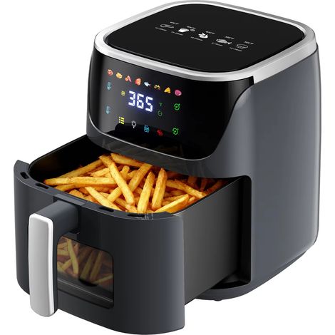 Friteuse à air chaud 7 L, Air Fryer 1500 W avec commande tactile LED, 8 programmes, hublot transparent et fonction maintien au chaud (1/5)