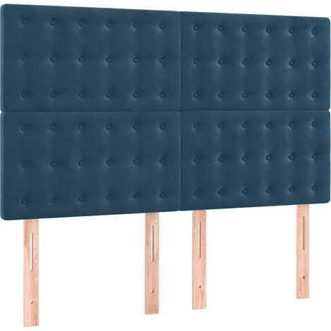 Maison Exclusive - Cabecero de cama azul oscuro 144x5x118/128 cm (1/5)