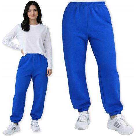 Pantaloni della tuta da donna/ragazza, taglia M, imbottiti con ovatta, autunno/inverno, blu fiordaliso (1/5)
