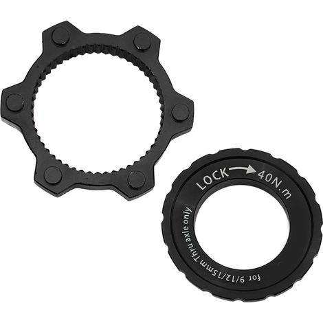 Adaptateur Disque Frein Vélo Center Lock en Alliage d'Aluminium - Conversion 6 Trou Noir (1/5)