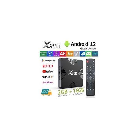 Cellfast – Boîtier Android TV X98H 4K – Lecteur multimédia 2 Go RAM 16 Go – WiFi 6 – Décodeur H.265 jusqu'à 4K 60fps (1/4)