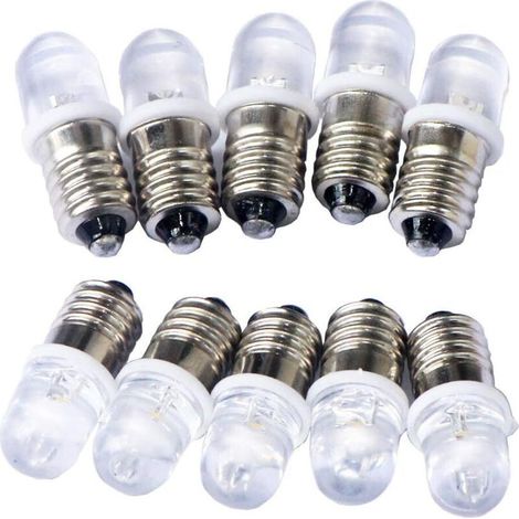 10pcs E10 12V Spot Ampoule LED Lampes Blanc chaud (1/3)
