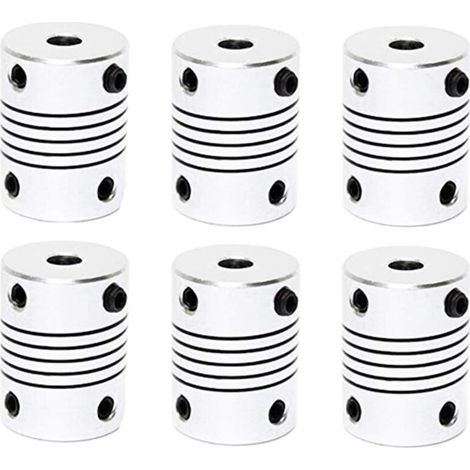 6 Stück flexible Kupplungen, Wellenkupplung, flexible Kupplung, 5 mm bis 8 mm, für 3D-Drucker, Schrittmotoren, Digitaldrucker (1/5)