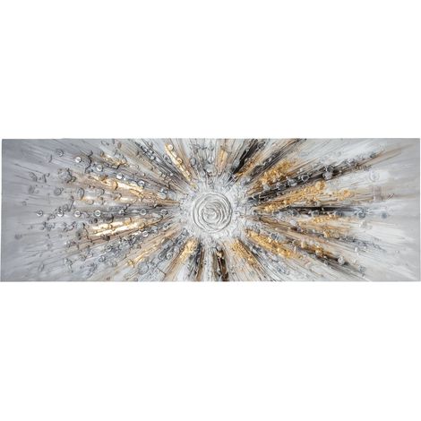 Tableau Toile murale Peinture en relief Soleil 150 x 50 cm - Atmosphera