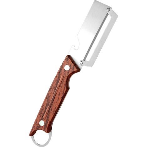 Couteau d'office deux-en-un en acier inoxydable pour ouvrir les bouteilles, couteau spécial cuisine pour racler l'ananas et les asperges, rabot à melon ménager (1/5)