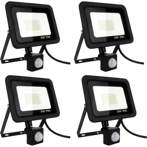 Projecteur LED Détecteur de Mouvement 30W 2700LM 6000K Blanc - VoluPack® (1/4)