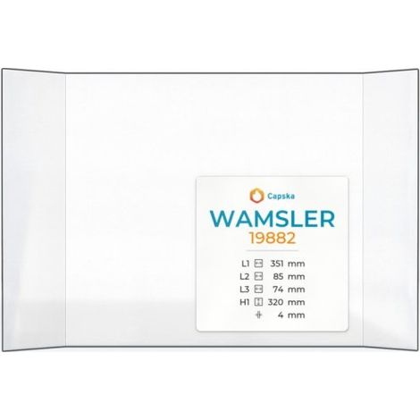 Vitre Wamsler 19882 - Verre Prismatique pour poêle à bois - (85 + 351 + 74) x 320 mm (L2+L1+L3 x H1) - 4 mm
