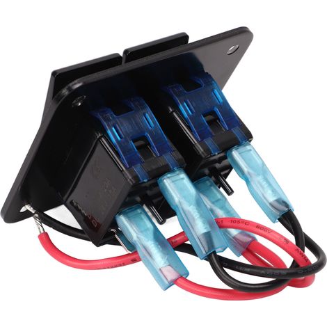 Panneau de 2 interrupteurs à bascule étanche ON OFF 12V 24V en alliage d'aluminium rétroéclairé bleu pour voiture bateau camion camping-car (1/5)