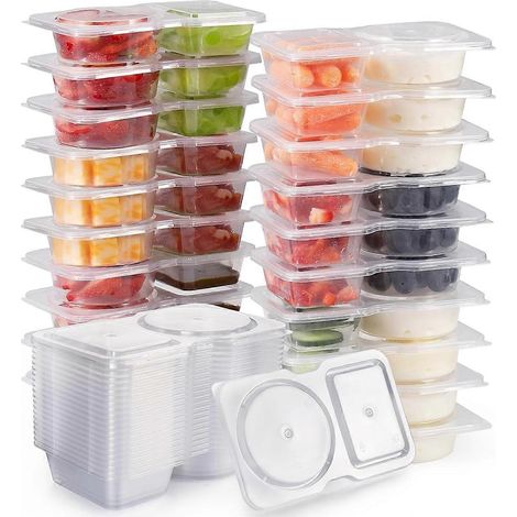 Wiederverwendbare Lunchboxen mit Deckel (20er-Packung), Lunchboxen mit Portionskontrolle, Lunchboxen (1/5)
