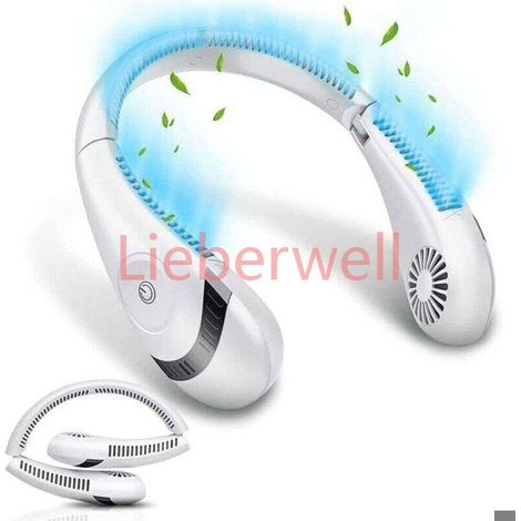 Ventilateur de cou sans pales , PZCC , 5000 mAh , Rechargeable , Trois vitesses , Portable , Silencieux (1/4)