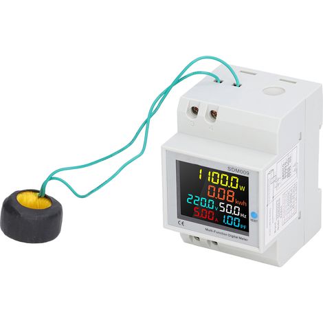 Compteur d'énergie monophasé, facteur de puissance, instrument de mesure multifonctionnel à fréquence variable (250-450 V CA) (1/5)