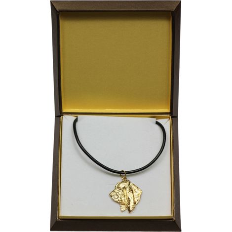 Basset Hound I - collana con ciondolo a forma di cane in confezione regalo, placcata in oro per gli amanti dei cani, un gioiello di grande effetto firmato Art-Dog. (1/5)
