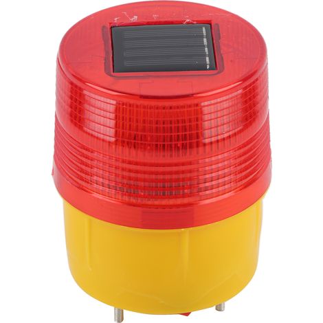 Ortviai Lampe d'alarme solaire LED rouge pour signalisation routière et marine – 1 unité, étanche, autonomie 60 h (1/5)