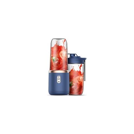 Blender Portable Mixeur Blender 14oz -ni Mixeur Électrique Portable avec 6 lames Blender pour Smoothies, Shakes, Fruits, Légumes, Glaçons, Facile à Nettoyer et Utiliser