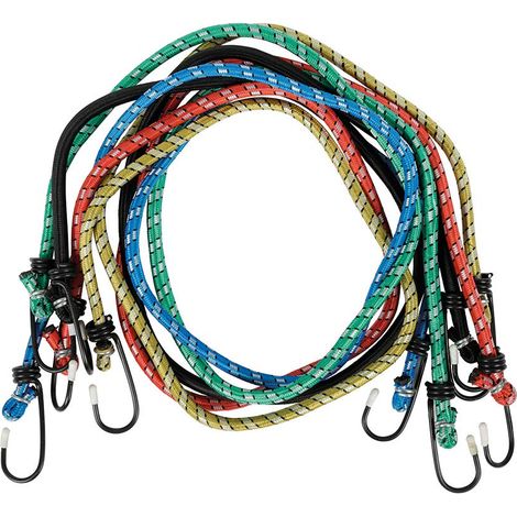 Cogex 82591 - Set di corde elastiche con ganci, 1 m, 5 pz.