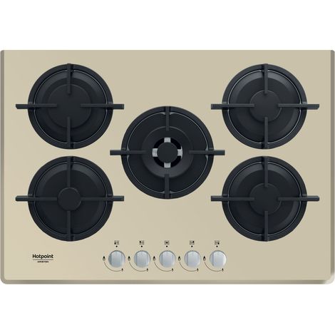 Hotpoint Ariston Piano cottura a gas HAGD 72S/CH. Colore del prodotto: Champagne, Posizionamento dell'apparecchio: Da incasso, Dimensione della larghezza del piano cottura: 73 cm. Tipo... - HAGD72S/CH (1/10)