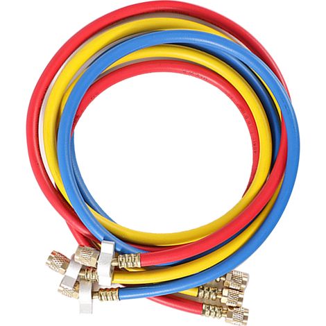 Tuyau de réfrigérant haute pression tricolore fileté 1/4" de 0,9 m, raccord universel en cuivre antidéflagrant avec clé (1/5)
