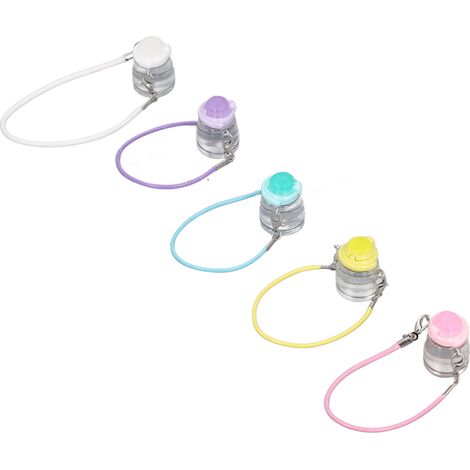 Lot de 5 mini-bouteilles d'eau réalistes en résine colorée pour maison de poupée. (1/5)