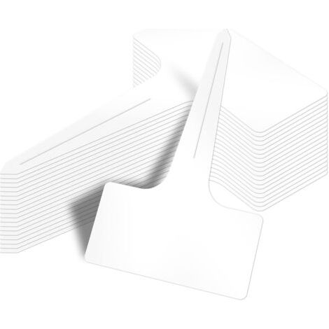 PA 100 Stück T-Typ-Pflanzenetiketten, dicke, wasserfeste Kunststoff-Pflanzenetiketten für Kindergarten, Garten, 6 x 10 cm (weiß) (1/5)