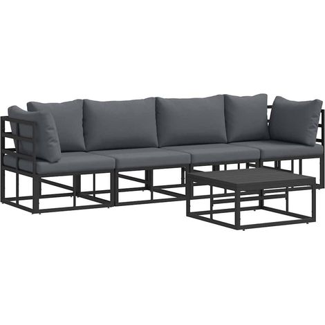 Maison Exclusive - Set Divano da Giardino 5 pcs Nero Metallo