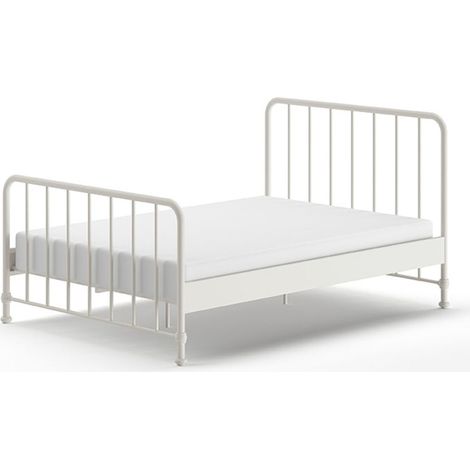 Lit 140x200 sommier inclus Vipack Bronxx Blanc mat (1/5)