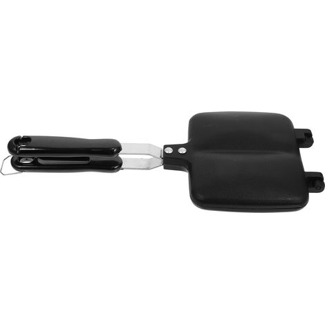 Appareil à croque-monsieur double face, plaque de cuisson antiadhésive, noir, compatible avec les cuisinières à gaz, ustensiles cuisine