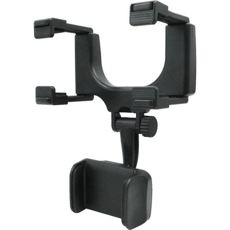 Support de téléphone portable Matériau Plastique Universel Support de miroir de voiture Support de téléphone portable Support Simple Clip pour GPS Smartphone Noir 1 Pièce (1/5)