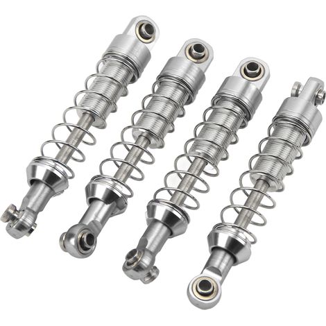 2 Paires d'Amortisseurs en Alliage d'Aluminium 60mm pour Voitures RC WPL C14 C24 MN D90 99S, Pièces de Suspension Argentées (1/5)