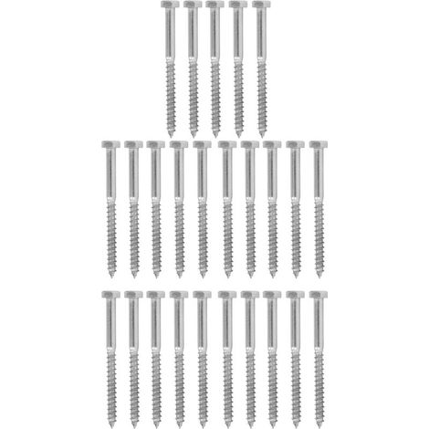 Vis à bois hexagonale autotaraudeuse à demi-filetage en acier inoxydable 304, M8 x 100 mm (1/5)