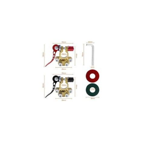 Connettore per terminale batteria, terminali batteria a sgancio rapido, connettori per terminale batteria positivo e negativo, connettori per terminale batteria in ottone per auto e barche - Crezuo