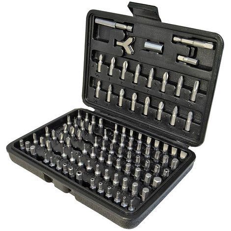 Coffret 100 embouts vissage spéciaux – Plats, Cruciformes, Torx, XZN, Tri-wing, Spanner – Compatible perceuse visseuse électrique électronique (1/2)