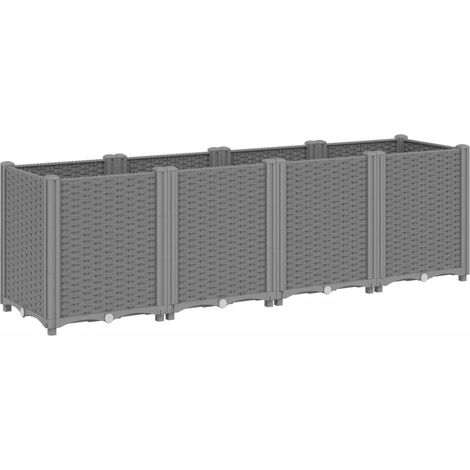 Vassoio per fioriera aiuola rialzata piante fiori terrazza giardino luce 160 x 40 x 53 cm polipropilene grigio 020038533