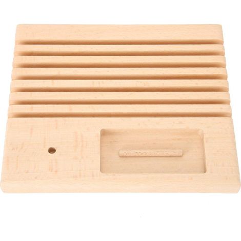 Porte-règles robuste et pratique en bois de hêtre à la texture lisse. (1/5)