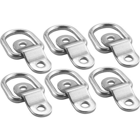 8Pcs D Anneau D'arrimage Anneau d'ancrage de Charge Ancrage de Remorque Anneau D'arrimage Forgé avec 16 Pièces Vis pour Sécuriser la Charge dans Le Camion Remorque (1/5)