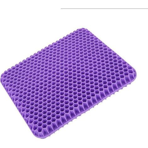 Coussin de chaise,Coussin de Gel Respirant, Coussin Anti Escarres, Soulage la Pression sur Le Orthopédique avec Housse Antidérapant pour Voiture/Bureau/Maison/Fauteuil Roulant (violet) (1/4)