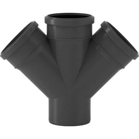 HT-Doppelabzweig DN 75x75mm, 67 Grad m.vormontierten Dichtringen