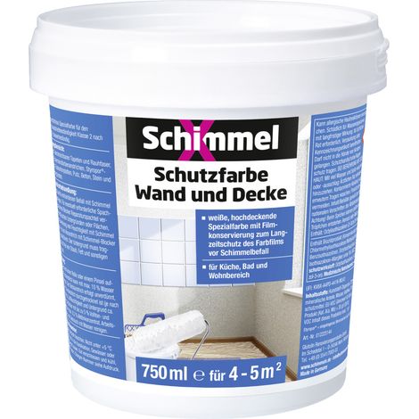 Schimmel-X Schutzfarbe Wand und Decke 750 ml weiß Schimmelentferner