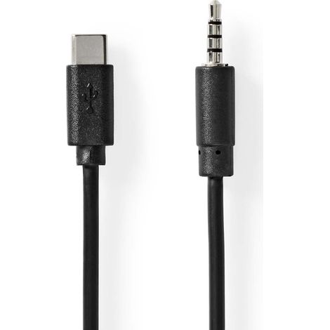 Adaptador usb c usb 20 usb c macho macho de 35 mm 100m redondo niquelado pvc negro caja