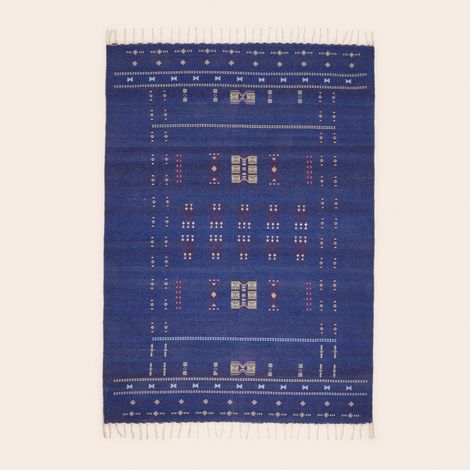 Tapis de sol en Tissé plat brodé 100% laine ARSALANE (1/3)