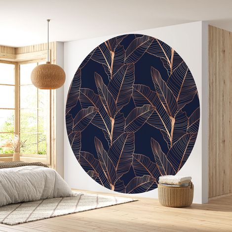 Papier peint rond / cercle - Motif botanique - 234 - Diamètre 50 cm (1/4)