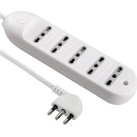 Mehrfachsteckdose 5 Steckdosen Zweiwertigen Stecker 16A Platzsparend