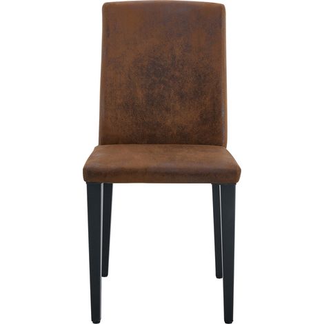 Set 2 sedie da pranzo moderne in tessuto marrone e metallo nero 41x47x90 cm MODENUIT (1/5)