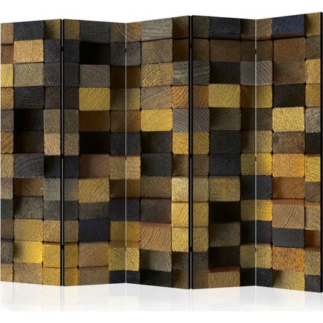 Paravent 5 Volets "Wooden Cubes" 172x225cm (1/2)