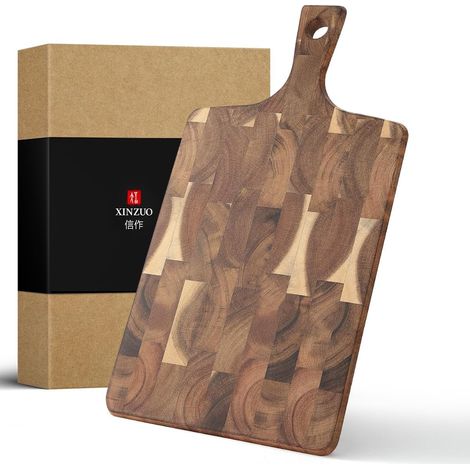 Acacia Wood Aperitif Chopping Board 41 x 22 x 1.8 cm Kitchen Serving Board with Handle – For Cutting, Organizing and Serving Double Sided Wooden Serving Tray (1/5)