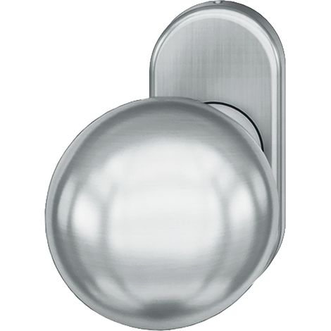 FSB Türknopf 07 0802 - auf Rosette, ø 50 mm gerade, fest vernietet, Edelstahl (1/4)