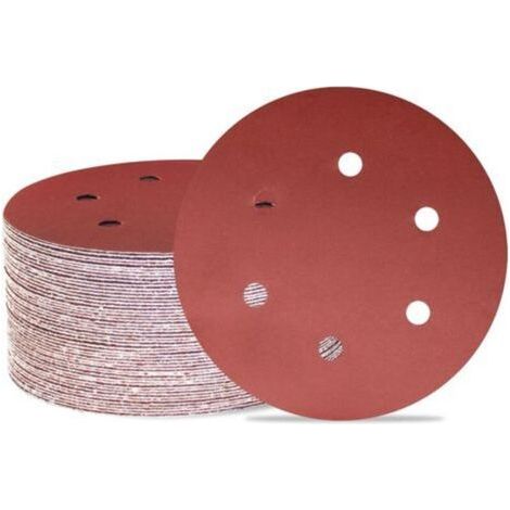 Lot de 50 disques de ponçage 150 mm 6 trous Grain 1000 Papier abrasif Orbital aléatoire pour travail du bois, automobile, métal (1/4)