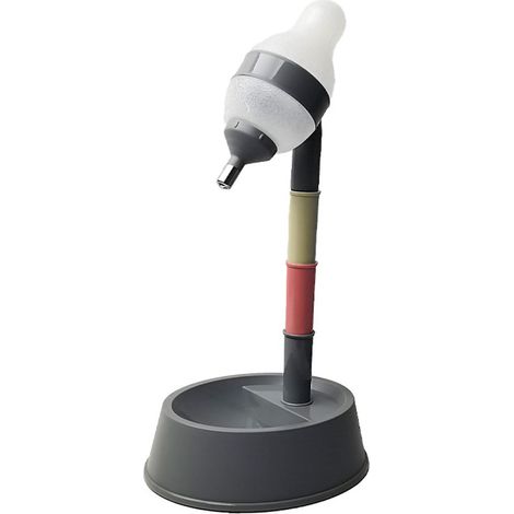 Distributeur d'eau sur pied pour chat, bouteille automatique polyvalente à hauteur réglable pour chiens et chats, animaux de compagnie, fond gris profond (1/5)
