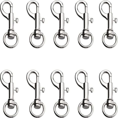 Clips giratorios de 360° para gatillo, 10 unidades (plateados)